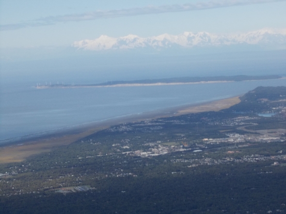 Vista panoramica de Anchorage desde la flat mountain 1200 mts.